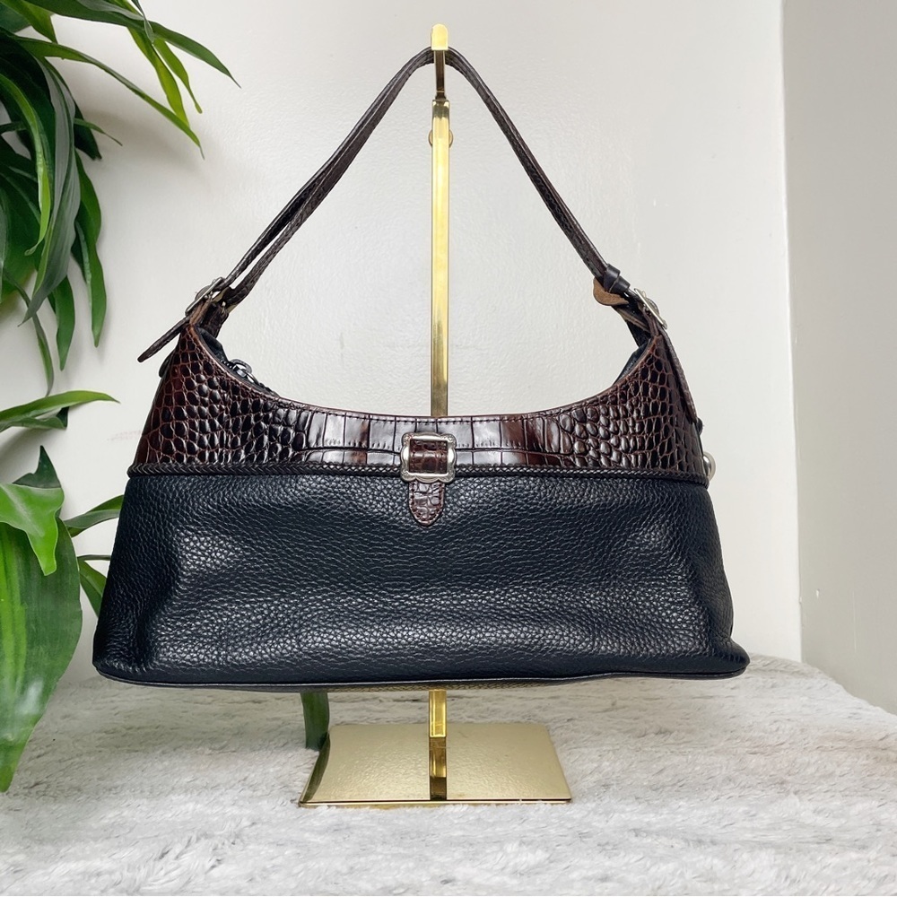 Brighton Black and Brown Hobo Mini Bag
